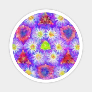 Morning Glory Kaleidoscope Mathematical Abstract Impressionist Painting Magnet